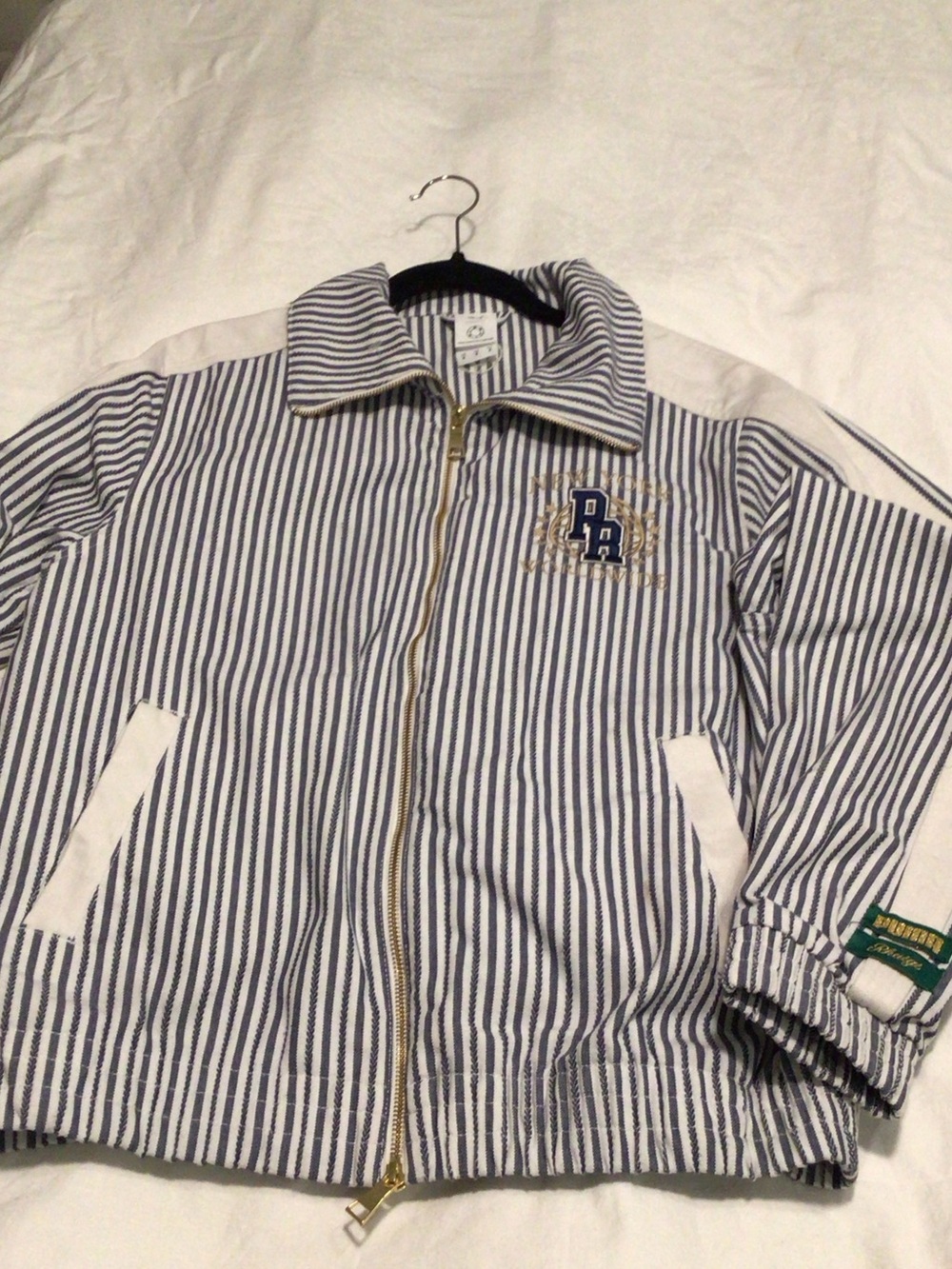 Ralph Lauren Navy & White Striped Bomber Jacket